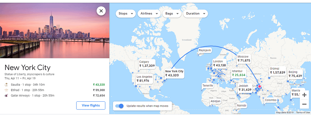 use Google flights to find the cheapest flight