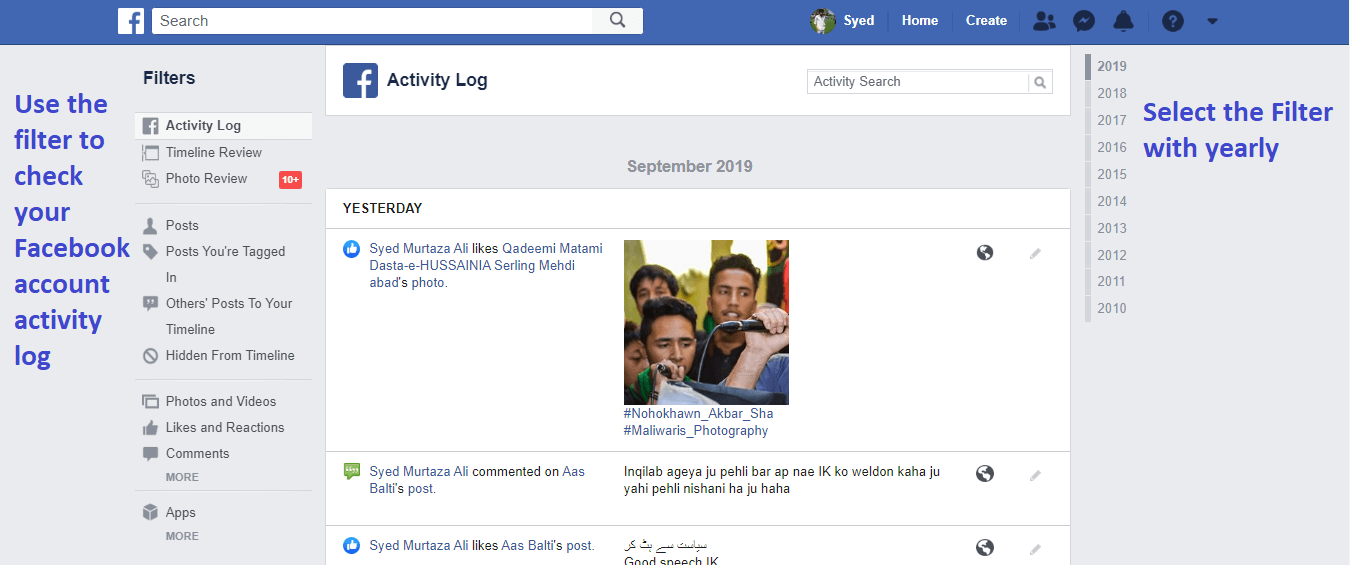 How to View Your Activity Log on Facebook
