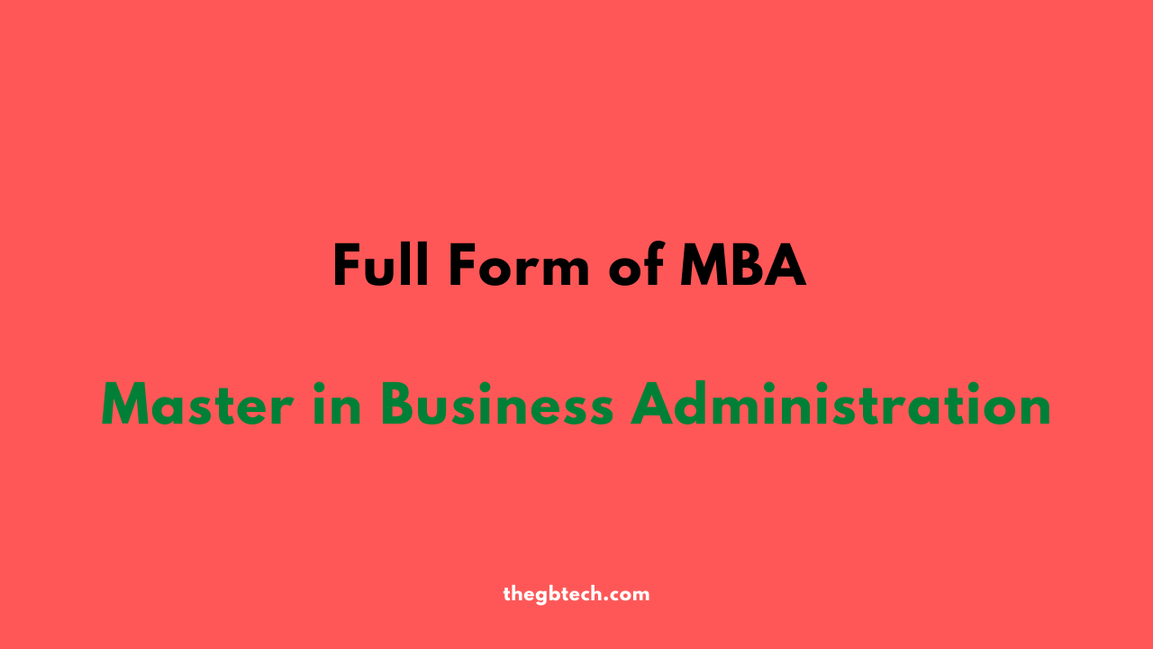 full form of mba